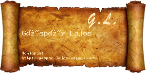 Gáspár Lajos névjegykártya